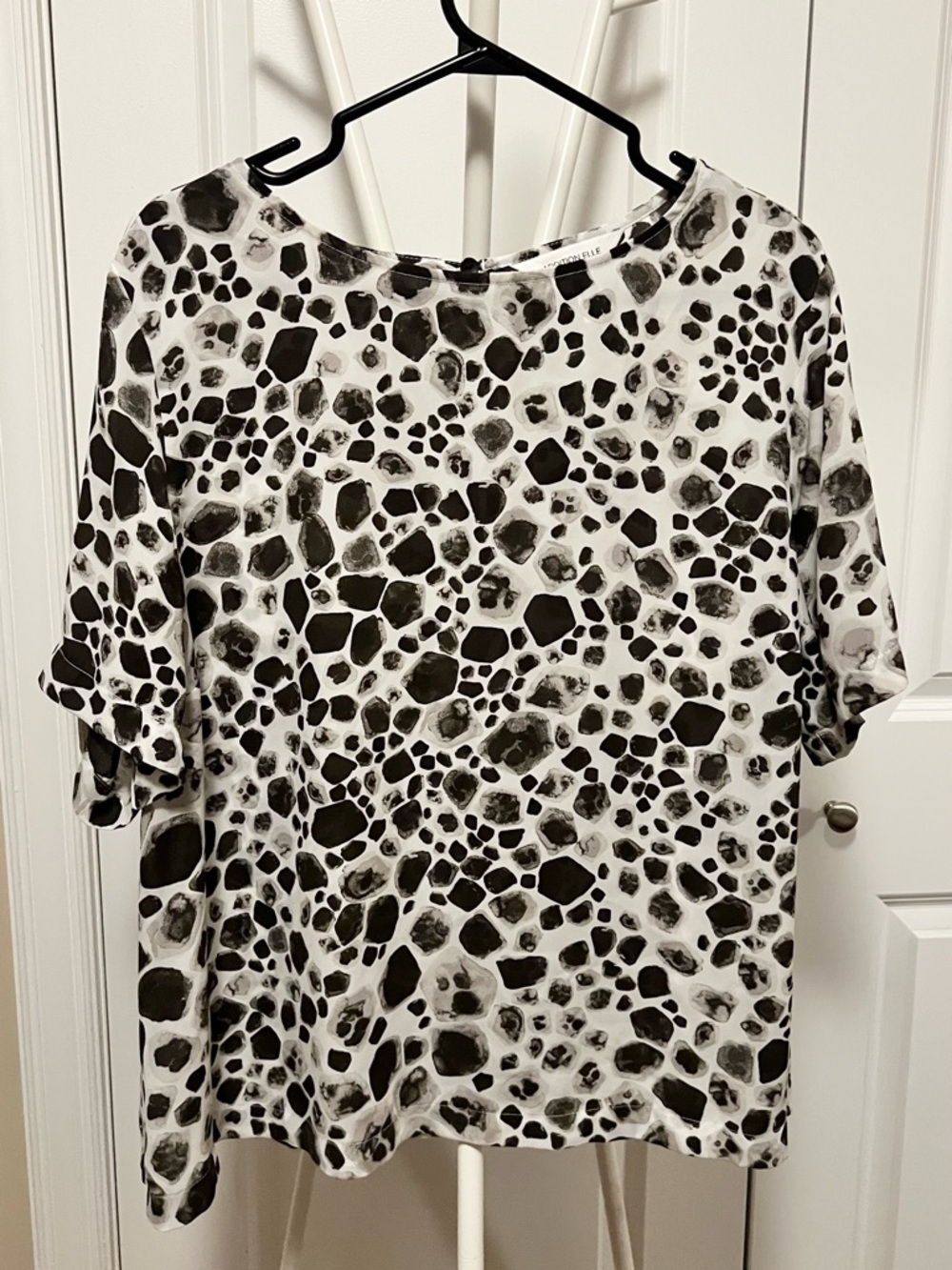 Addition Elle Gray Boxy Short Sleeve Blouse